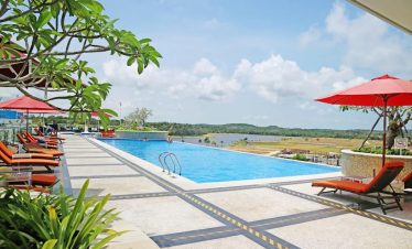 Golfers enjoying Laguna Golf Bintan and Ria Bintan Golf Club with accommodation at Grand Lagoi Hotel