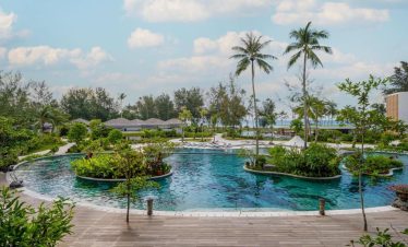 Relaxing poolside at Four Points Bintan with access to Laguna and Ria Bintan golf courses